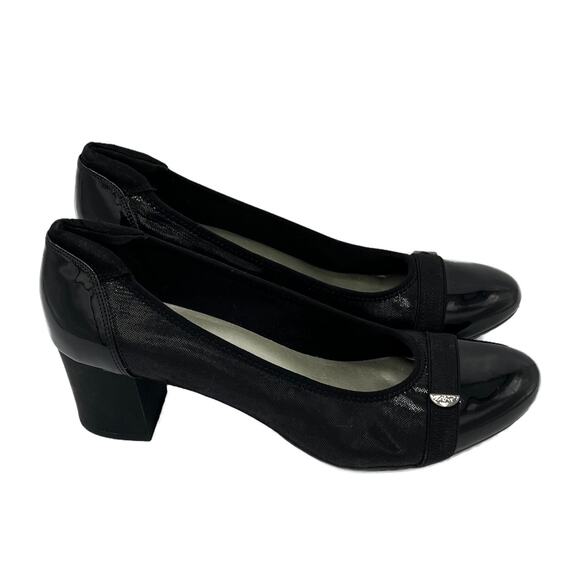 Anne Klein Sport Gerwyn 2.5 inch Pumps in Faux Patent Leather Black Size 11 - Picture 3 of 7